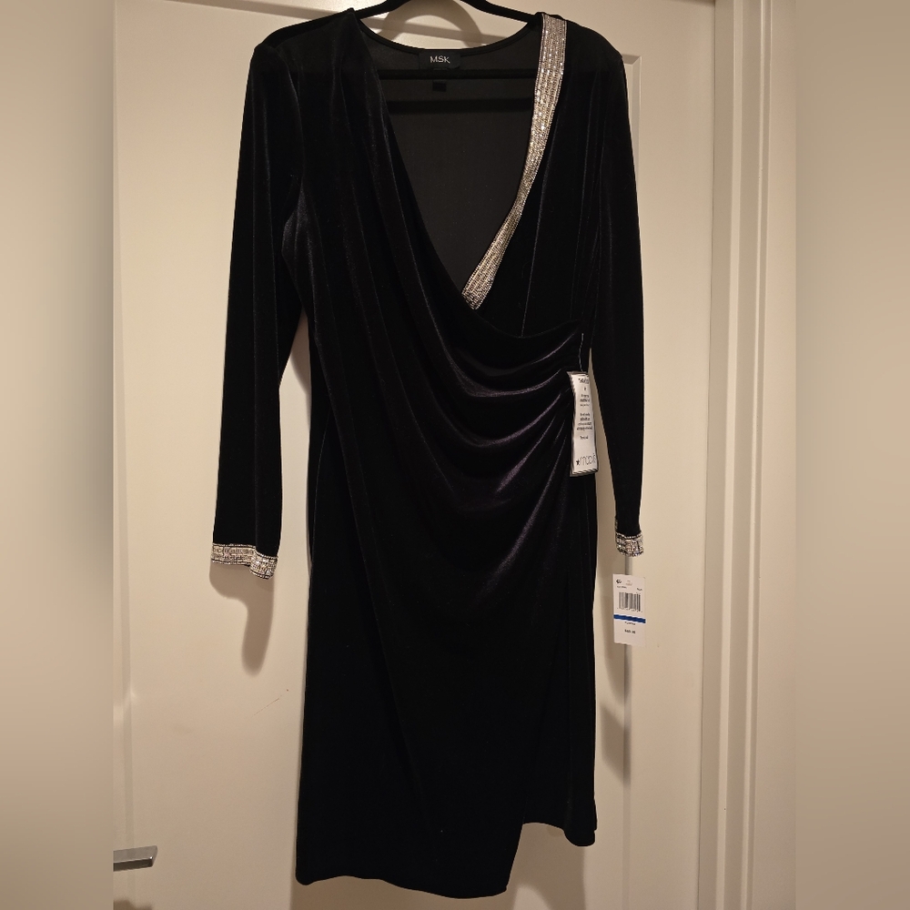 Elegant Black Dress with Silver Accents